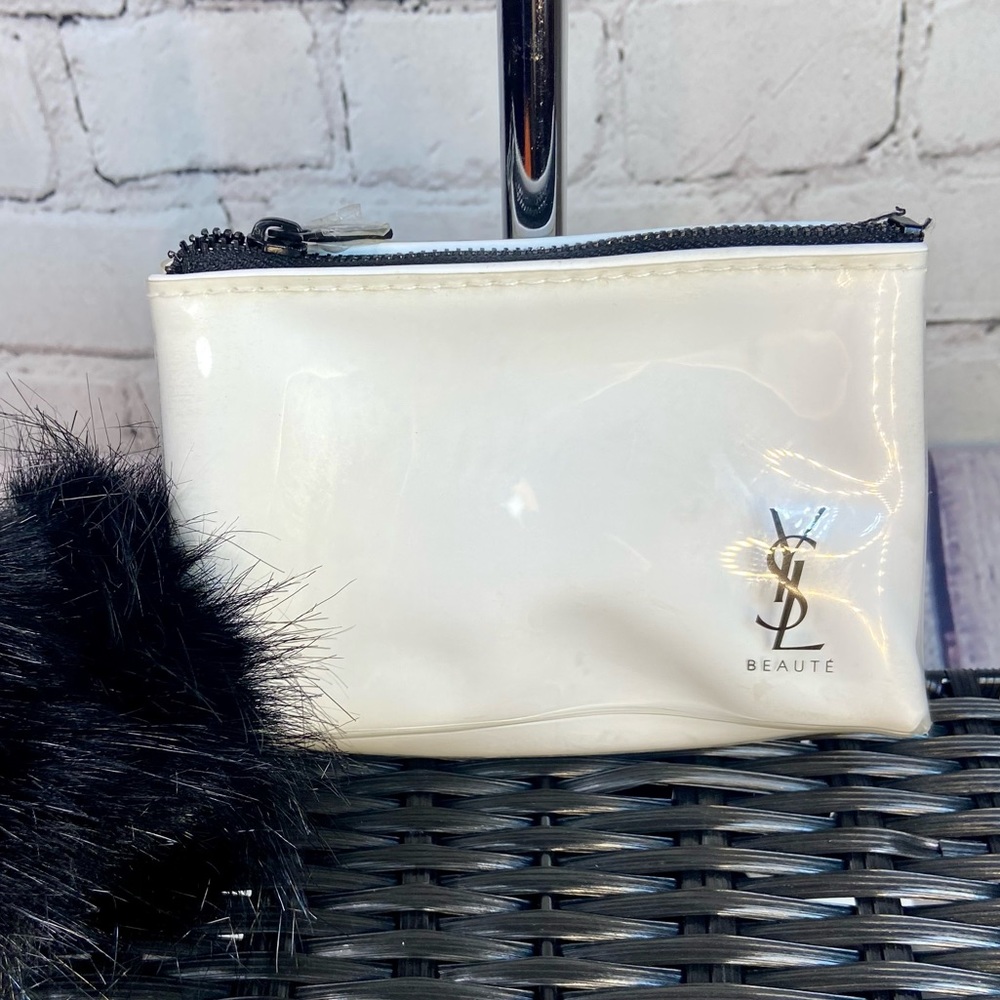 YSL keychain pouch with handmade pom and charms - Picture 1 of 8